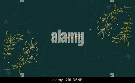 Luxury Golden Flower Background with Elegant Tropical Summer Leaves. Luxury Nature Background with Floral Illustration Stock Vector