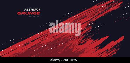 Abstract Red and Blue Grunge Background. Brush Stroke Illustration for Banner. Scratch and Texture Elements For Design Stock Vector
