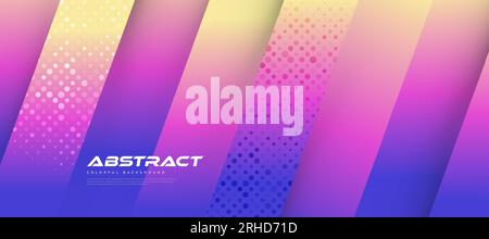 Abstract Colorful Geometric Shape Background with Halftone Style and 3D Effect. Colorful Gradient Background Design for Poster or Banner Stock Vector