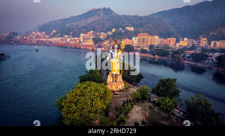 Haridwar, India, Amazing view at Haridwar, People taking bath in Har ki Pauri at Haridwar, Uttarakhand, India. Stock Photo