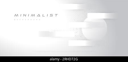 Modern and Minimalist Abstract White Background in Halftone Style. Minimalist Silver Background Design. Premium White and Gray Gradient Background Stock Vector