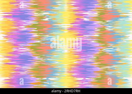 Vector vintage seamless pattern in Ikat style. Vector pattern for holidays in retro style. Retro ikat texture. Stock Vector