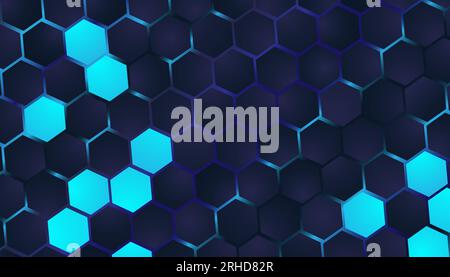 Futuristic Hexagon Background Design. Abstract Hexagonal Background, Suitable for Cover, Presentation, Banner or Landing Page Stock Vector