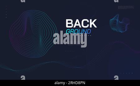 Retro Futuristic Background with Abstract Colorful Wavy Shapes. Sci fi Vector Illustration, Can Be Used for Banner, Landing Page, Cover, Presentation Stock Vector