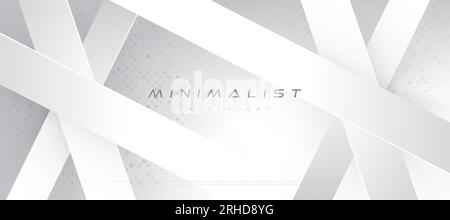 Modern and Minimalist Abstract White Background in Halftone Style. Minimalist Silver Background Design. Premium White and Gray Gradient Background Stock Vector