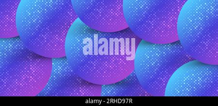 Abstract Colorful Geometric Shape Background with Halftone Style and 3D Effect. Colorful Gradient Background Design for Poster or Banner Stock Vector