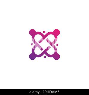 X People Community Logo Design. Human Abstract Logo. Social Logo Stock Vector