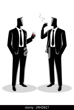 Business concept vector illustration of businessmen casually talking with each other, lobbying concept Stock Vector