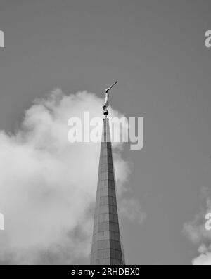 A view of The Angel Moroni blowing a trumpet, a symbol of the Mormon faith Stock Photo