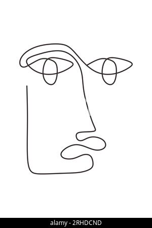 Face tribal mask continuous single line style Stock Vector Image & Art ...