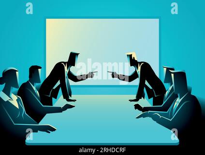 Vector illustration of business people arguing at meeting room Stock Vector