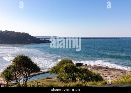 Yamba ocean pool beside main beach, Yamba is a coastal town in Northern New South Wales,Australia Stock Photo