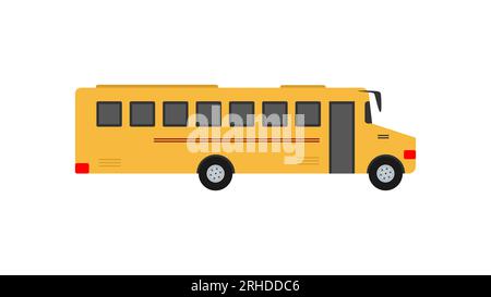 Big Yellow school bus isolated on white background. Stock Vector