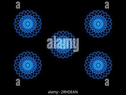 Set of sacred geometry symbols on a black background. Vector illustration Stock Vector