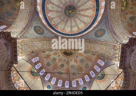 Interior view of Sultan Ahmed Mosque aka Blue Mosque. Istanbul Turkiye - 5.15.2023 Stock Photo