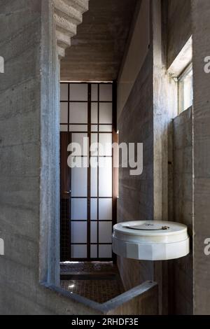 The chapel is one open room showing that load-bearing walls and beams are no longer necessary. Stock Photo