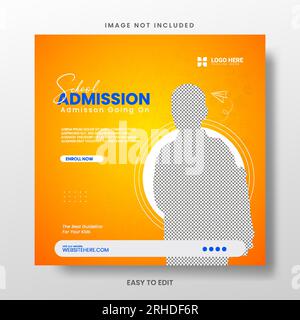 School admission and Back to school social media post template. Stock Vector