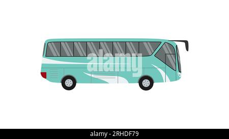 Big blue bus isolated on white background. Stock Vector