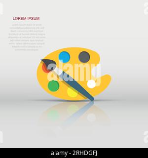 Artist's palette in flat style. Painter's tools vector illustration on ...