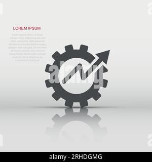 Productivity icon in flat style. Process strategy vector illustration ...