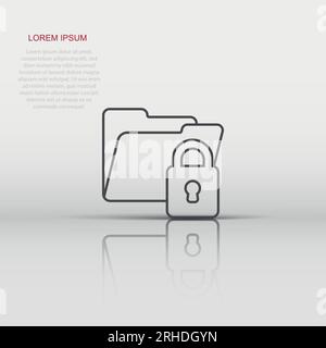 Files folder permission icon in flat style. Document access vector ...