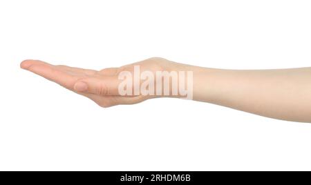 Hand shows virtual holding something isolated on a transparent ...