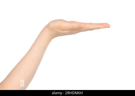 Hand shows virtual holding something isolated on a transparent ...