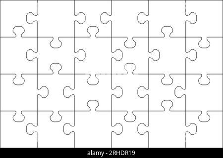 Puzzle pieces vector illustration isolated on white background. Puzzle pieces vector set. Separate puzzle pieces. Stock Vector