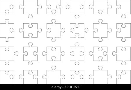 Puzzle pieces vector illustration isolated on white background. Puzzle pieces vector set. Separate puzzle pieces. Stock Vector