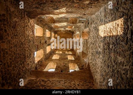 Interior of the bell tower of the Sant Pere de Rodes monastery (Alt Empordà, Girona, Catalonia, Spain) ESP Interior del campanario de St Pere de Rodes Stock Photo