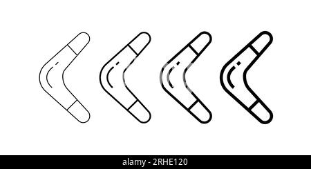Boomerang icon. Vector outline icon with editable stroke Stock Vector