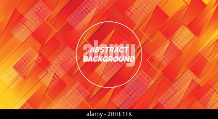 Abstract background with double triangle geometric orange composition, modern template for website, banner art, poster design, vector Stock Vector
