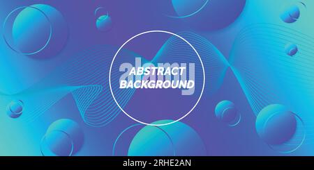 Abstract background with lines and 3d balls blue composition, modern template for website, banner art, poster design, vector Stock Vector