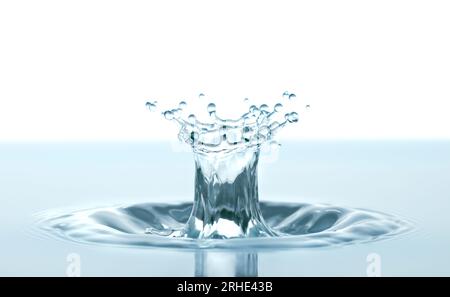 Water splash like crown on white background close-up Stock Photo - Alamy