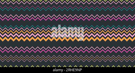Zigzag seamless pattern. Geometric zigzag chevron lines texture. Seamless vector illustration. Colorful sweater pattern. Stock Vector