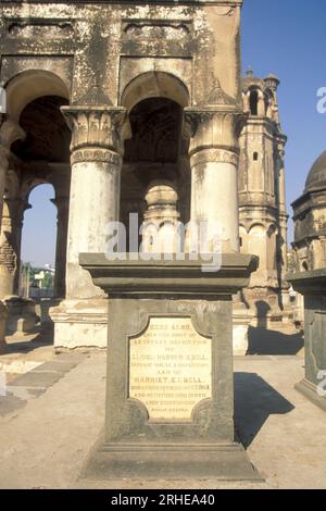 the Duch Cemetery in the city of Surat in the Province Gujarat in India.  India, Gujarat, April, 1998 Stock Photo