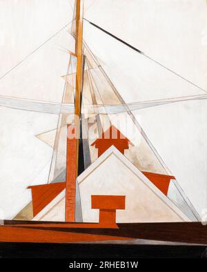 Charles Demuth, Masts, painting in tempera on composition board, 1919 Stock Photo