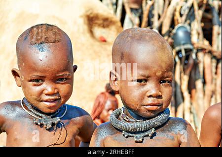 Namibia. The life in a Himba Village. Kunene Region Stock Photo