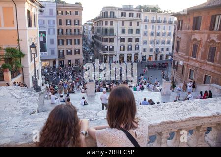 Rome, Italy. 15th Aug, 2023. View of Spanish Steps in Rome on August 15th (Credit Image: © Matteo Nardone/Pacific Press via ZUMA Press Wire) EDITORIAL USAGE ONLY! Not for Commercial USAGE! Stock Photo