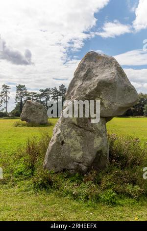 The Longstones “Adam & Eve” part of the UNESCO World Heritage Site of Stonehenge, Avebury and Associated Sites located in Wiltshire, England, UK Stock Photo