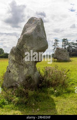 The Longstones “Adam & Eve” part of the UNESCO World Heritage Site of Stonehenge, Avebury and Associated Sites located in Wiltshire, England, UK Stock Photo