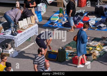 Boulogne-sur-Mer, FR - 11 September 2022: Buyers and sellers at Car Boot sale Stock Photo