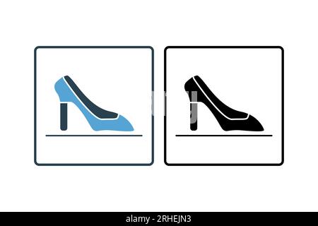 High Heels Icon. Icon related to clothes icon set. solid icon style. Simple vector design editable Stock Vector