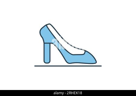 High Heels Icon. Icon related to clothes icon set. flat line icon style. Simple vector design editable Stock Vector