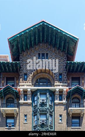 Detail, Bancroft Hall, built 1910 at 509 W 121st St. in Manhattan’s Morningside Heights neighborhood. Now a Columbia University Teachers College dorm. Stock Photo