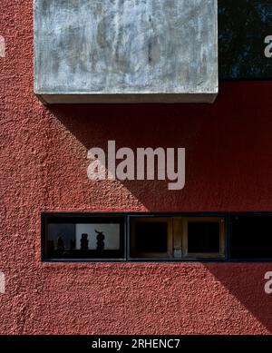 Abstract detail late afternoon. 079  Stories Centre for Arts, Ahmedabad, India. Architect: Studio Sangath , 2019. Stock Photo