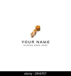 Letter I logo in 3d design. Creative vector illustration with typographic and cartoonist alphabet I signature shape Stock Vector