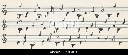 Handwritten musical notes. For a musical background or banner. Stock Photo