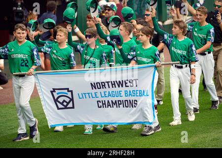 Southwest Region Champion Little League team from Pearland, Texas  participates in the opening ceremony of the 2022 Little League World Series  baseball tournament in South Williamsport, Pa., Wednesday, Aug 17, 2022. (AP