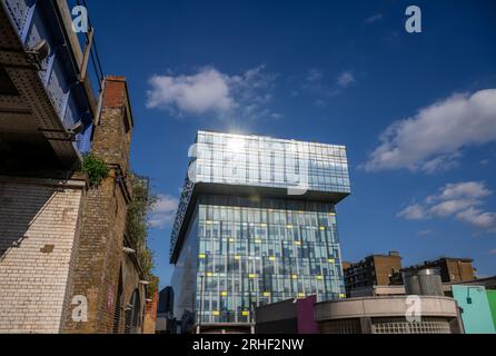 London, UK: The Palestra Building in Southwark, London reflecting the sun. This is a corporate office of Transport for London at 197 Blackfriars Road. Stock Photo